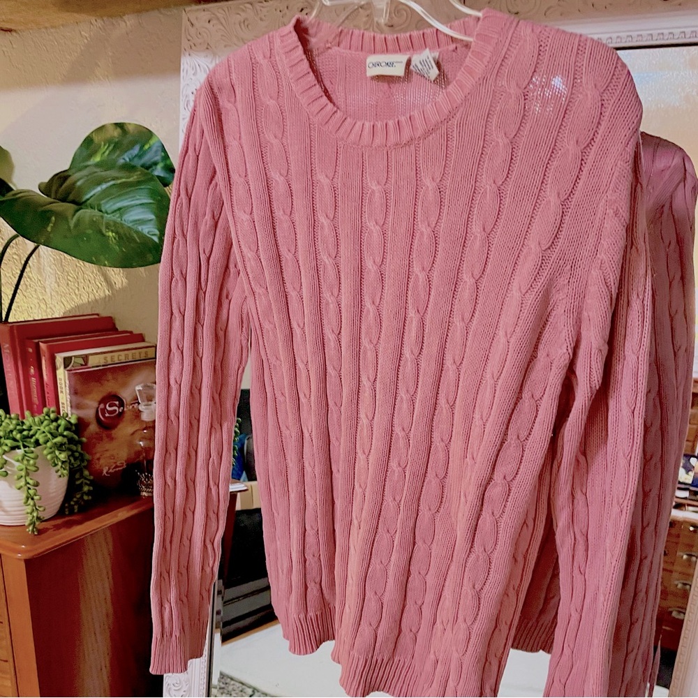 Cherokee 100% cotton cable knit sweater sz Large